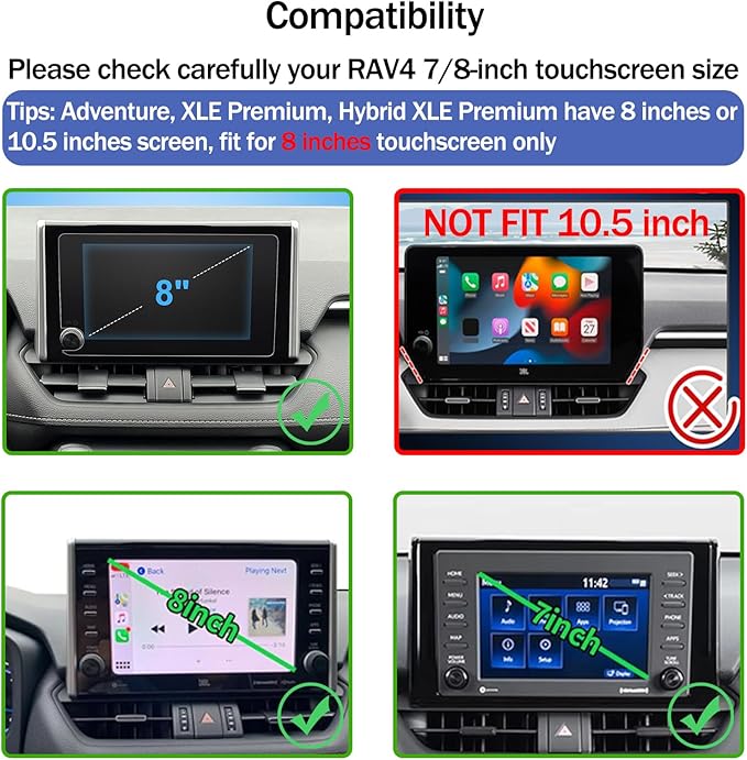 Car Phone Holder for Toyota RAV4 2025 2019-2024 7/8-Inch Screen, Cell Phone Mount Compatible with MagSafe