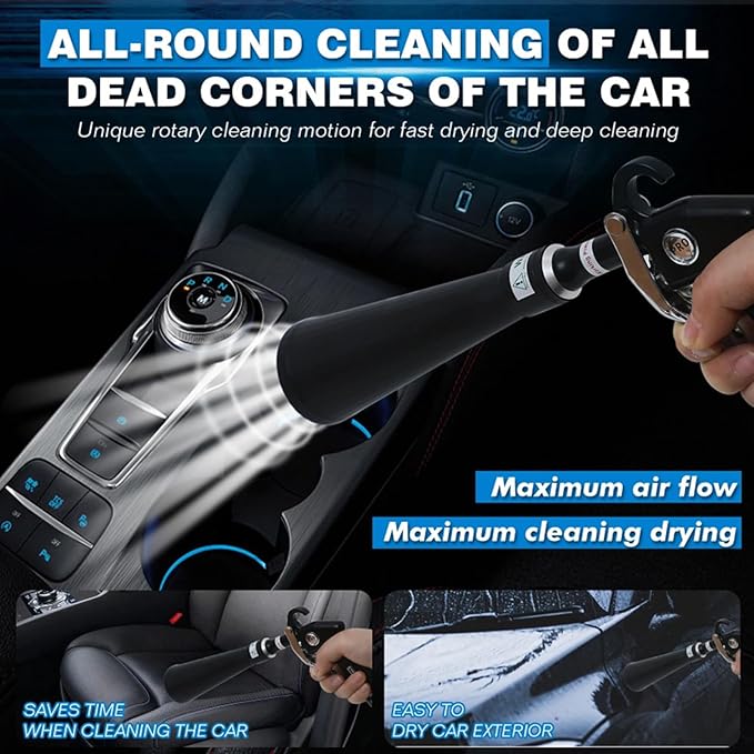 2in1 Car Cleaning Gun with 2 Nozzles, Multifunctional Dry Cleaning Gun, High Pressure Blower Gun, Car Detailing Tools for Quickly Blowing Out Dirt and DustWorking with Air