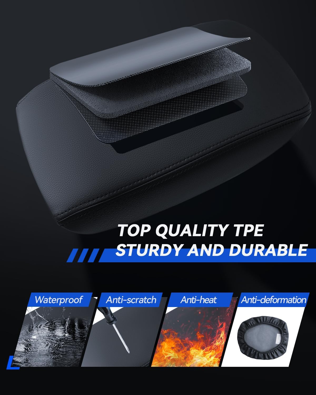 Armrest Cover for 2024 2025 Lexus GX550 Premium/GX 550 Luxury/GX 550 Overtrail Accessories Center Console Middle Lid Pad Protector for Car Elbow Rest