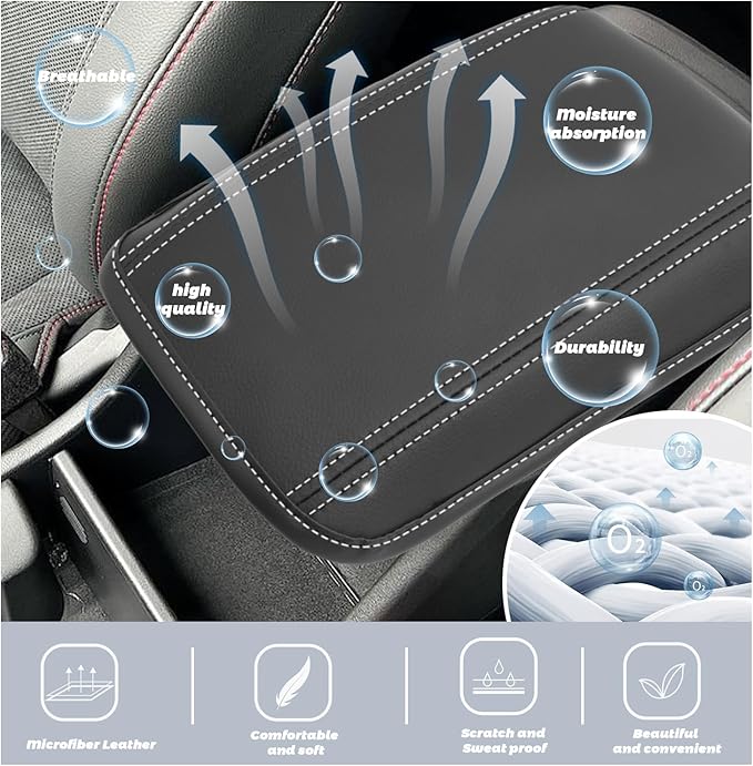 SHAOHAO for 2025 2026 Hyundai Kona Center Console Cover Fit for 2024 2025 2026 Hyundai Kona Accessories (SE, SEL, N Line, Limited Armrest Cover 2025 2026 Kona SX2 Arm Rest Cushion Soft Pad Protector