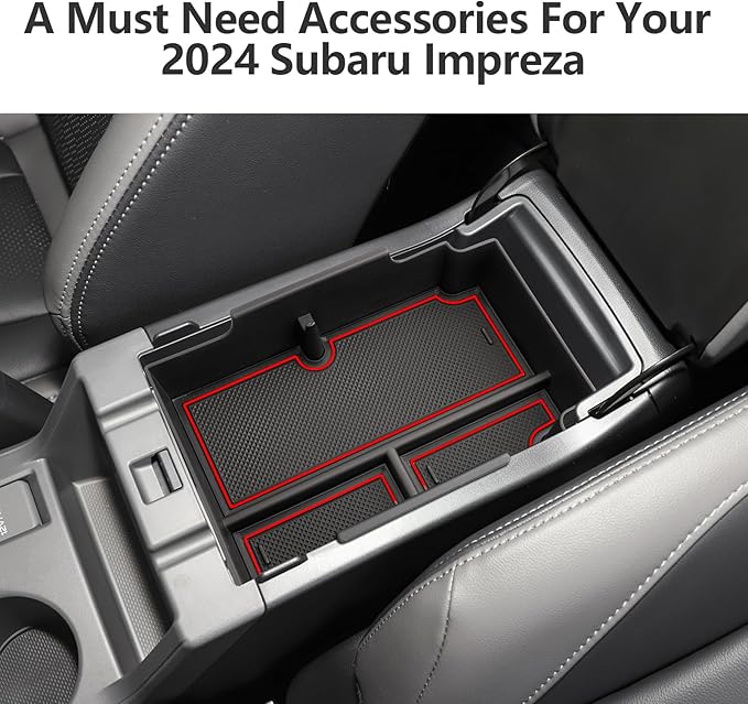 LUWU for 2025 Subaru Impreza Center Console Organizer 2024 Subaru Impreza Sport/RS/Base Armrest Storage Box Armrest Organizer 2024 Impreza Console Organizer Tray 2024 2025 Subaru Impreza Accessories