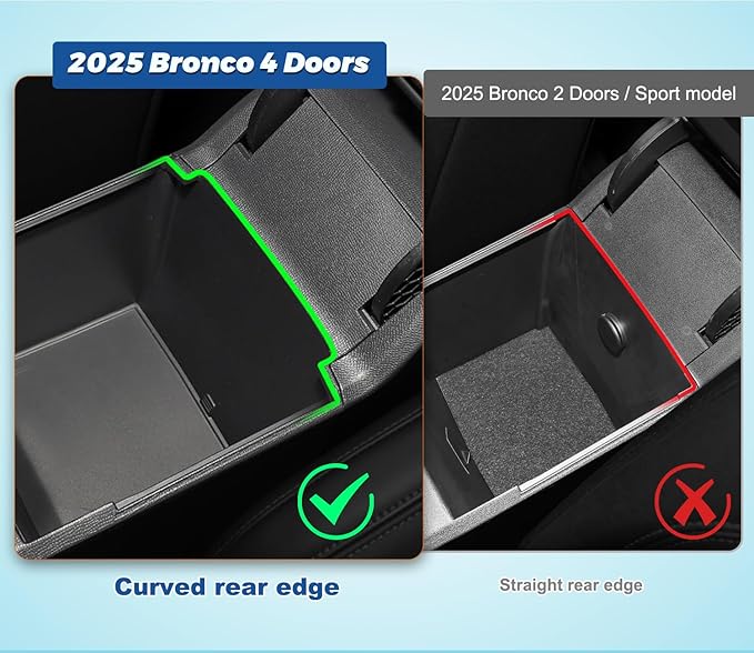 GZSH 3 PCS Trunk Organizers for 2025 Ford Bronco 4 Doors Automatic Transmission ONLY with Center Console Organizer, Door Handle Storage, Gear Shift Organzier (Not for Sport&2Door)