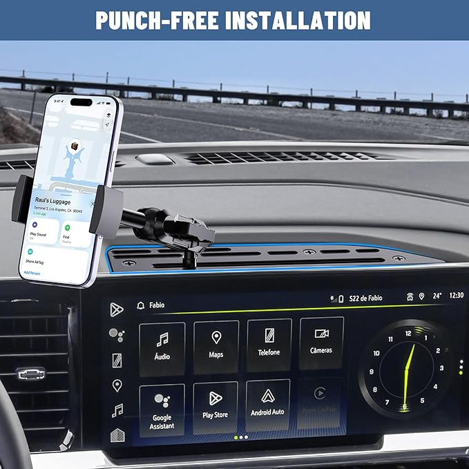 Surfcabin Phone Holder Compatible with 2022+ Silverado Sierra Dash Platform Phone Mount, Full Metal Cell Phone Holder for 2022 2023 2024 2025 2026 Silverado & Sierra Dash Phone Mount