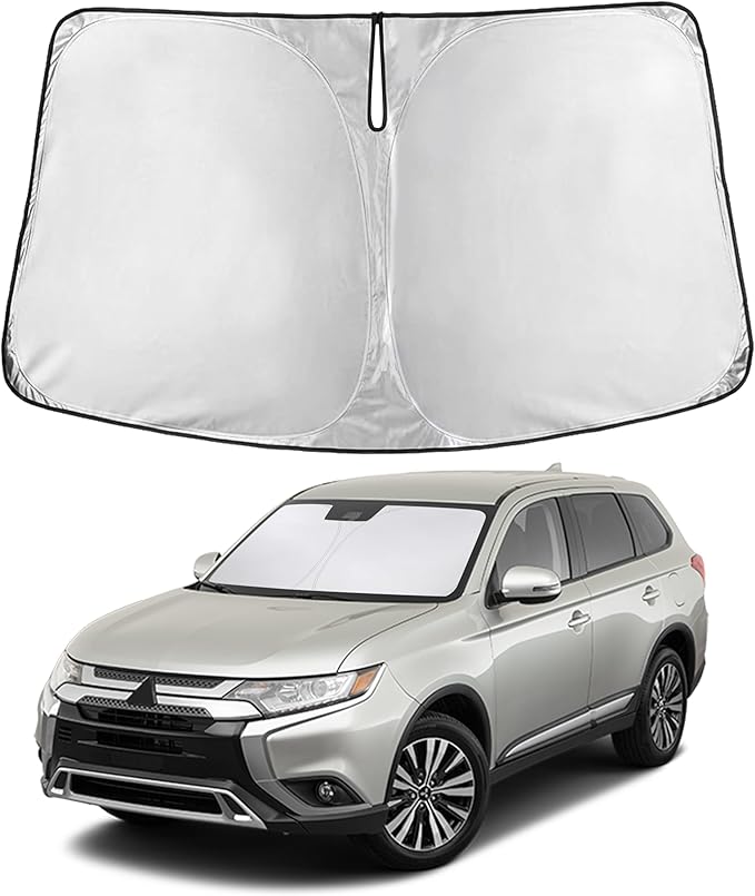 EcoNour Windshield Sunshade Compatible for Mitsubishi Outlander (Not for Outlander Sport) 2013-2019 2020 2021, Sun Visor for Front Windshield & Window Sun Shade Cover, UV Protector, Car Accessories