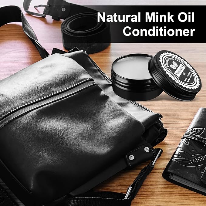 Black Leather Recoloring Balm, Leather Color Restorer Conditioner, Leather Repair Kits for Vinyl Furniture, Sofa, Car Seats, Shoes - Repair Leather Color on Faded & Scratched Leather Couches