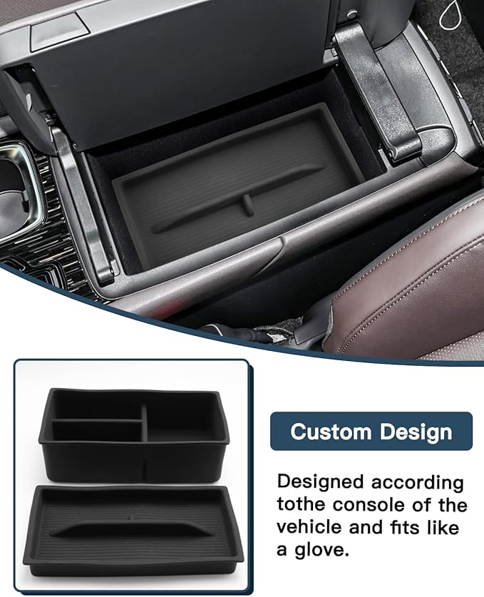 2023-2025 2026 Lexus RX350 Center Console Organizer for Lexus RX350 Accessories Silicone Material Double Armrest Console Glove Tray Compatible with 2023 2024 2025 2026 Lexus RX350/RX350h/RX500h(2PCS)