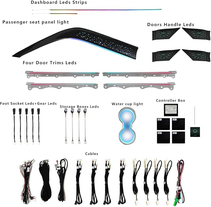 for Toyota Camry 2018-2023 Interior Ambient Lighting Kit, RGB LED Car Atmosphere Light, Custom Vehicle Specific Fit (Galaxy)