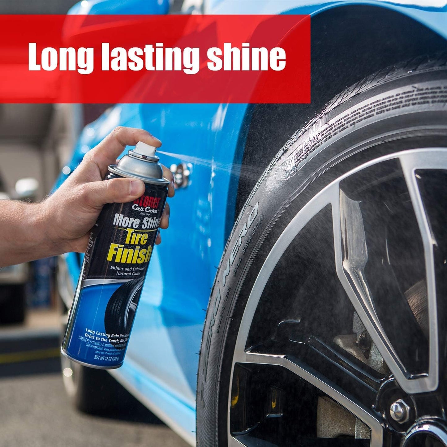 Stoner Car Care 91044 Original More Shine Tire Finish for Tire and Wheel Care Creates a Long-Lasting, Rain-Resistant Tire Shine, Makes Faded Tires Look New, Non-Greasy Formula, 12 Oz, Pack of 1