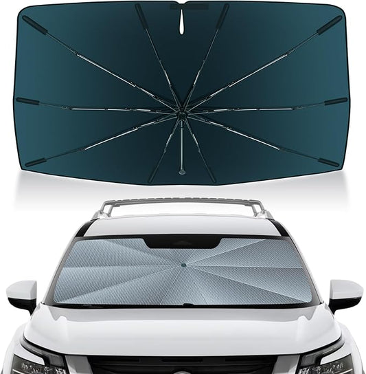 Autorder Windshield Sun Shade Umbrella for 2022-2025 2026 Nissan Pathfinder Accessories,Upgraded Ice Crystal Material,Easy Setup Umbrella Sunshade for Car Windshield,100% Sun Blocking