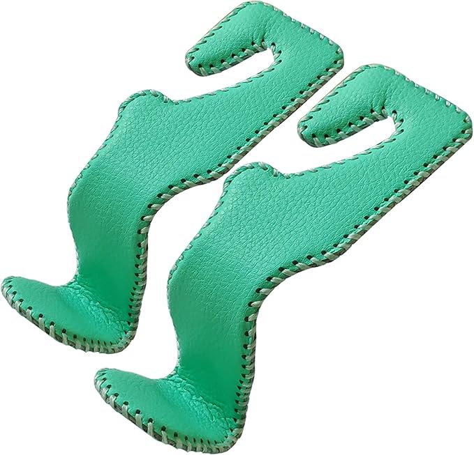 Car Hooks Universal Car Vehicle Back Seat Headrest Hanger Holder Hook Microfiber Leather & Stainless Steel for Bag Purse Cloth Drink Grocery (Green)