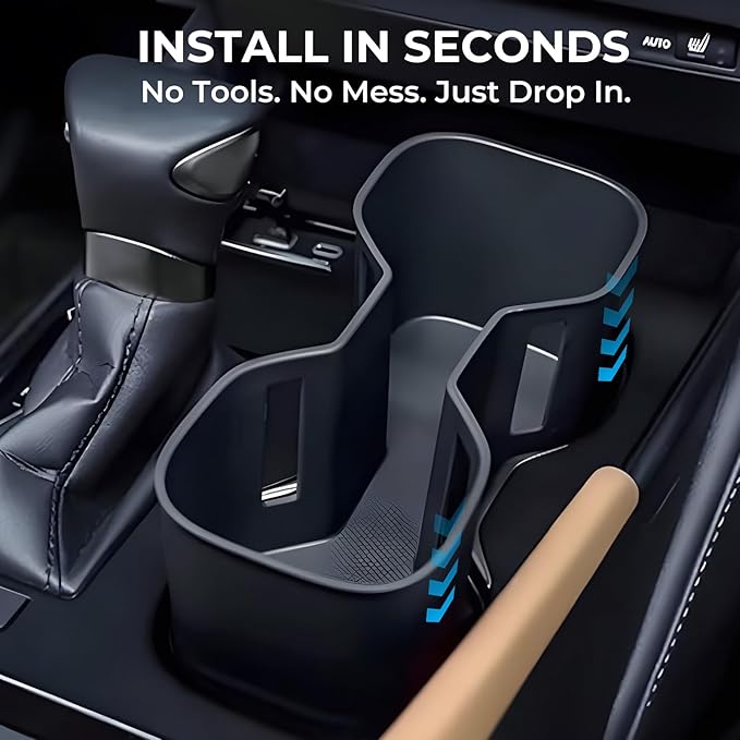 Center Console Cup Holder Inserts for Lexus ES 2025 2024 2023 & Lexus NX 2025 2024 2023 2022, TPE Interior Accessories Cup Holder Cover for 2023-2025 ES & 2022-2025 NX, Black