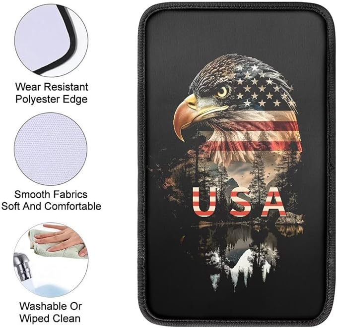 Eagle USA Flsg Car Armrest Pads Car Armrest Cushion Arm Rest Covering Car Middle Console Covers Non Slip Universal Fit for Truck Auto SUV Car Accessories