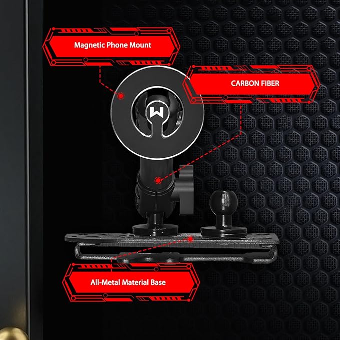 WXRYLYN 2025 2024 Wrangler JL Gladiator Dash Magnetic Phone Mount for 2024 2025 J eep Wrangler JL 4xe Gladiator Metal Dash Platform Magnetic Phone Mount 2024 Wrangler Cell Phone Holder-Driver Side