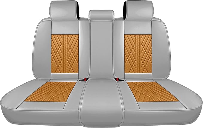 Premium Nappa Leatherette Car Seat Cover Set Custom Fit for Honda CR-V CRV 2000-2023 2024 2025 2026 Water-Proof Breathable Faux Leather Seat Cushion Protectors (Full Set 5 Seats,Orange Grey)