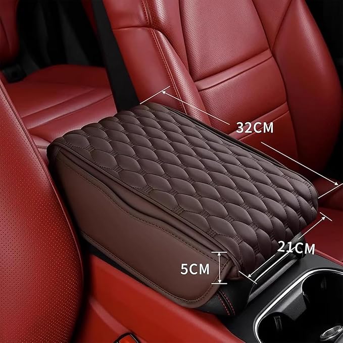 Car Center Console Cushion Pad for Hyundai Elantra 2017-2020, Leather Armrest Box Pad Armrest Cover Arm Rest Cover Pad with 2 Storage Bags Waterproof for Most Vehicles Vehicles SUVs