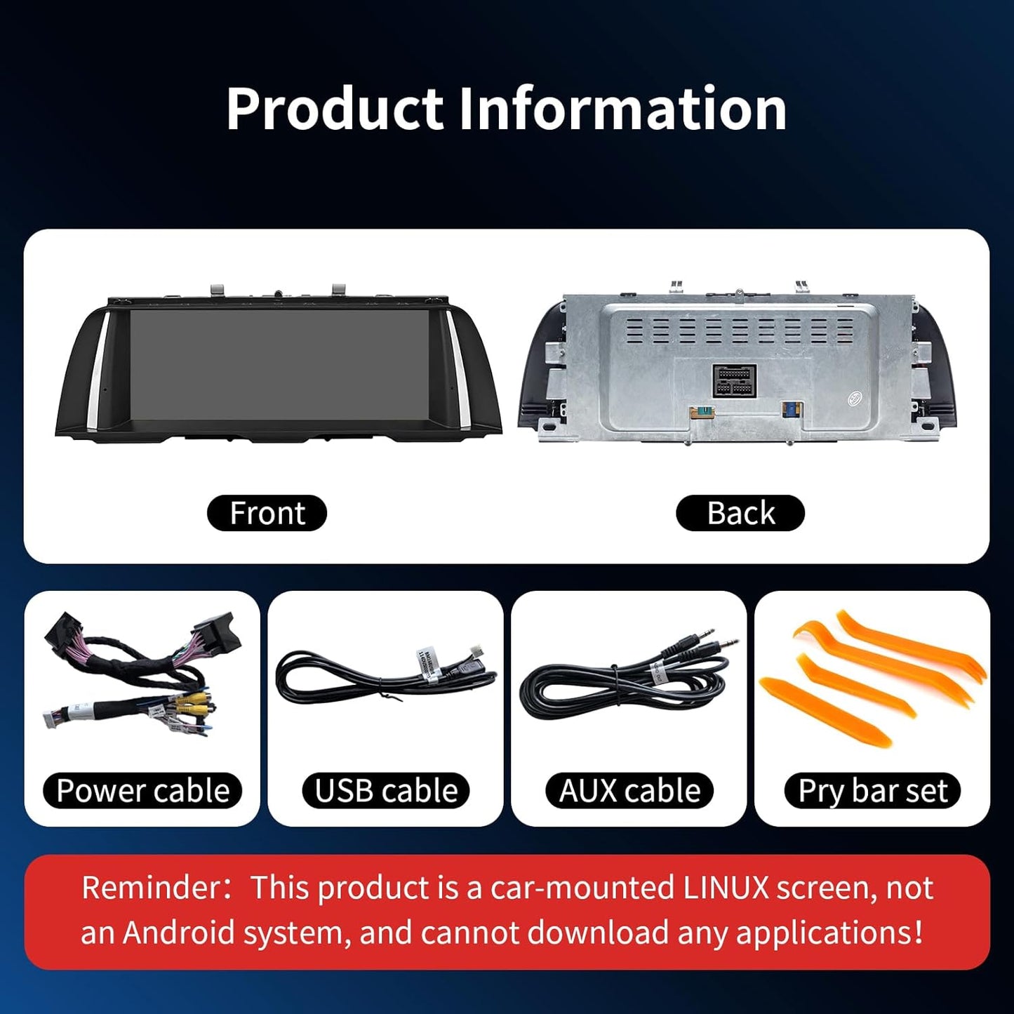 Wireless CarPlay/Android Auto 10.25 Inch Touchscreen for BMW 5 Series F10/F11 (2012-2016) with NBT System, Car Radio Receiver, Multimedia, Bluetooth, Car Stereo
