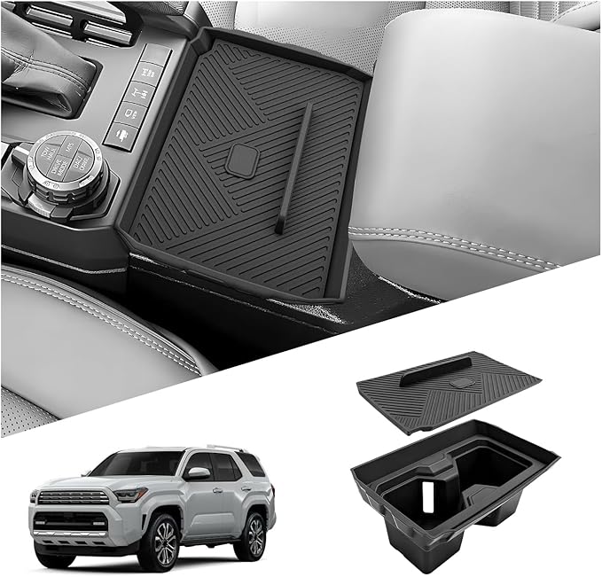 SKTU 2025 2026 4Runner Center Console Organizer for 2025 2026 Toyota 4Runner/ 2024-2026 Toyota Tacoma Center Console Cup Holder Privacy Storage Box 2025 2026 4Runner Accessories Cup Holder