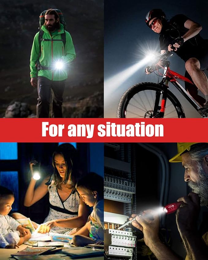 Victoper LED Flashlight 2 Pack Red, Bright High Lumens Tactical Flashlights High Lumens with 5 Modes, Waterproof Zoomable Flash Light for Outdoor, Gifts for Father's Day Camping Essentials Gear