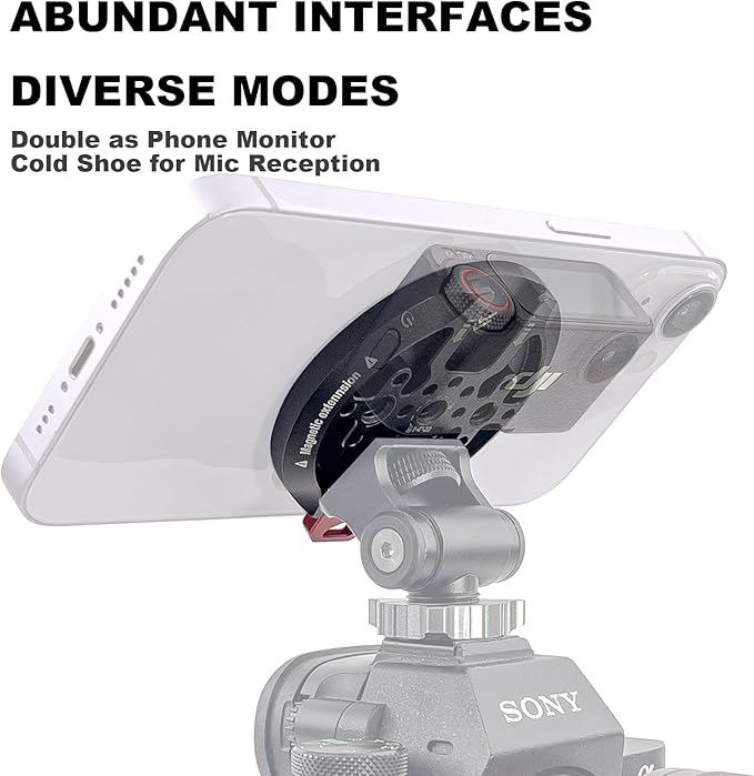 Magnetic Tripod Mount Adapter with 1/4" Threads & Multi-Angle Arri Holes Code Shoe, MagSafe Compatible Stand for iPhone 17 Pro Max, 16 Plus, 15, 14, 13 Mini (ME60S)