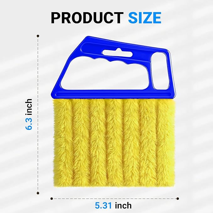 3pcs Window Blind Cleaner Duster Tool,2026 New Cleaning Tools,7 Fingers Washable Microfiber Dusters for Cleaning,Crevice Cleaning Brush, Duster for Venetian Blinds & Air Conditioner Vents（Blue