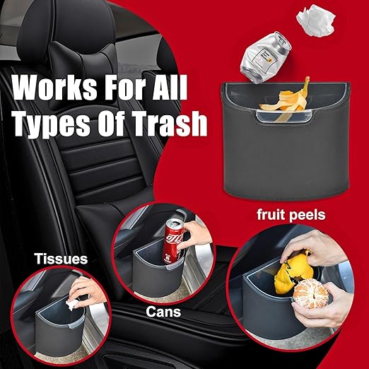 Leakproof Car Trash Can with Removable Liner Garbage Can, Mini Car Trash Bin Multipurpose for Vehicle, SUV and Truck