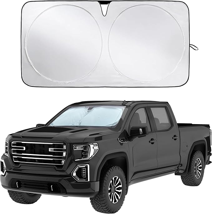 EcoNour Windshield Sunshade for Cars | Full-Size Heat & UV Protection | High-Coverage Light-Blocking Car Sun Shade | Foldable Design Keeps Interior Cool | Compact Storage- X-Large
