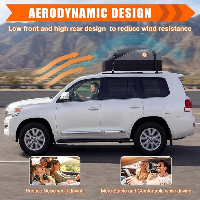 Sailnovo Rooftop Cargo Carrier Roof Bag,15 Cubic feet Soft Waterproof Car Roof Bag fit Cars with/Without Rack, 4 Tie-Down Straps, 4 Door Hooks, Foldable Car Top Carrier for Road Trip Camping Travel