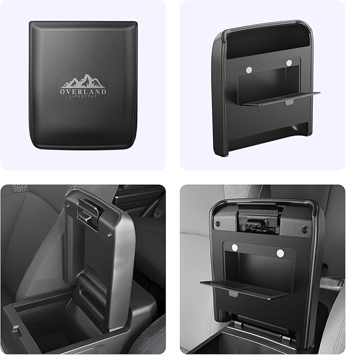 LUWU Center Console Cover Hidden Storage Box Compatible with 2025 2026 Toyota 4Runner Accessories Silicon Material Armrest Secret Arm Rest Cover Center Console Hidden Organizer Box (2 in 1 Design)
