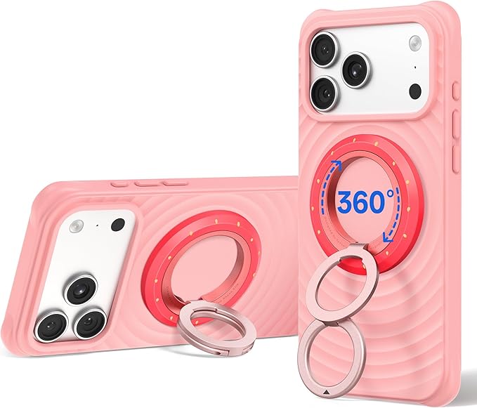 SYNCWIRE Magnetic Phone Ring Holder for MagSafe, 360° Rotation Dual Sided Magnet Grip Cell Phone Ring Stand Finger Kickstand Compatible with iPhone 17 16 15 14 13 12 Pro Max fits MagSafe