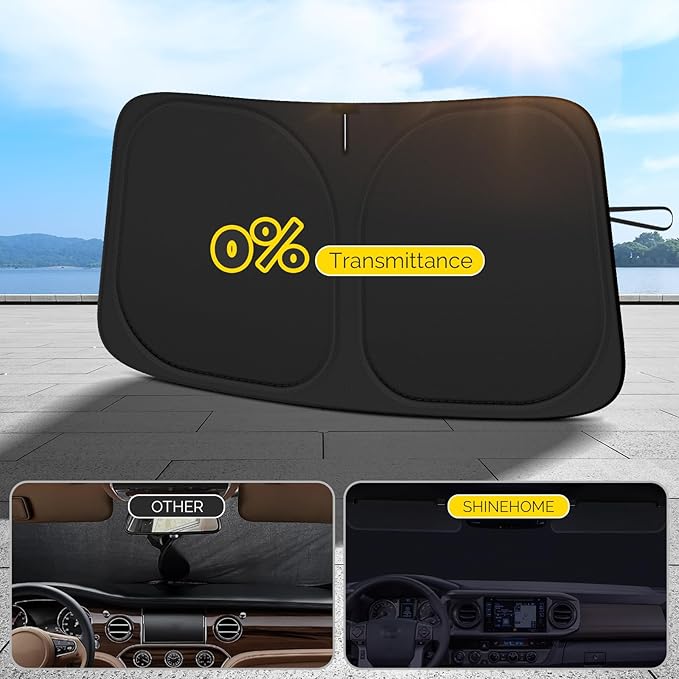 Car Windshield Sun Shade Compatible with 2020 2021 2022 2023 2024 2025 2026 Toyota Highlander Accessories Sunshade Custom for Highlander L LE XLE Limited Platinum Windshield Sun Visor