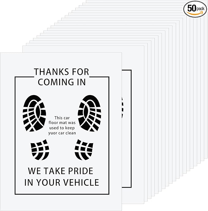 Riakrum 50 Pcs Disposable Car Floor Mat Floor Car Mat Vehicles Motive Cover Protector Temporary Rug 16 x 20 Inch (PE)