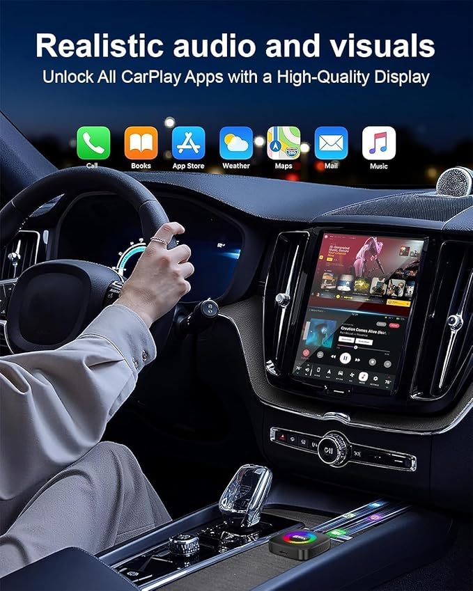 Wireless Carplay Adapter for iPhone Ai Magic Box with Netflix/YouTube Supports TF/Card Dongle Plug and Play Easy Setup Carplay & Android Auto Video Entertainment for iOS 10+ Radio Accessories