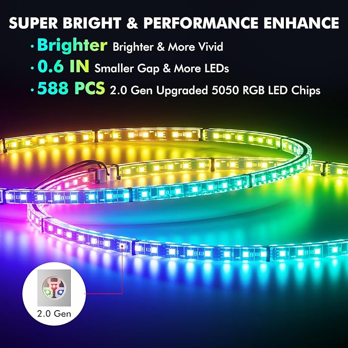 Ehaho 15.5" Double Row Wheel Lights, Brighter RGB Dream Chasing LED Rim Lights with App & Remote Control, Music Wheel Ring Light with Turn & Braking Signal Compatible with Various Trucks SUV Car（4PCS）