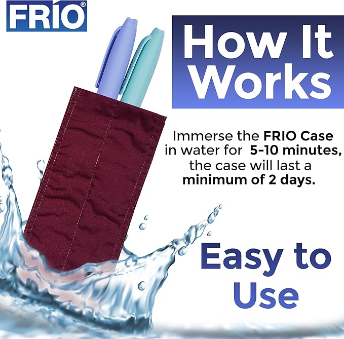 FRIO Cooling Wallet - Insulin Cooler for 45+ Hours of Stress Free On The Go - Burgundy - Duo