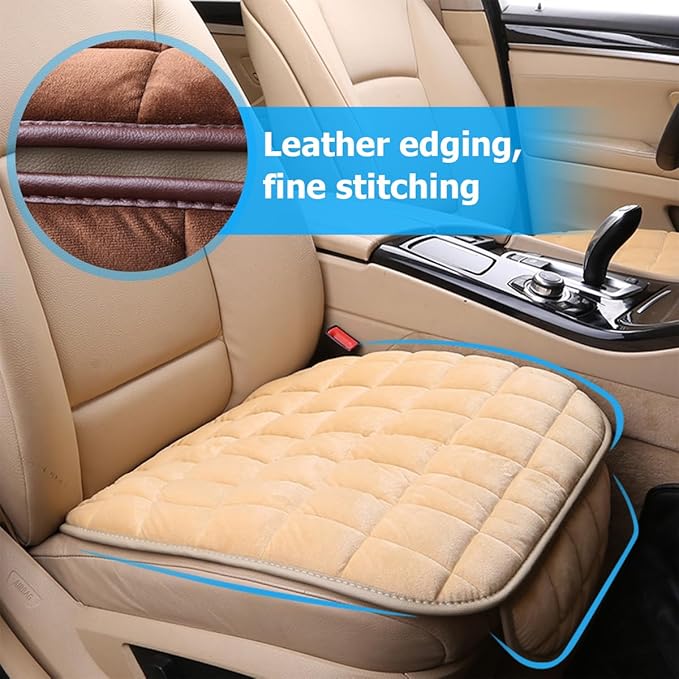 2PCS Car Seat Cushion, Automotive Breathable Comfort Memory Foam Thin Driver Seat Pad with Non-Slip Rubber Bottom & Storage Pouch, Universal for Vehicle and Office Chair