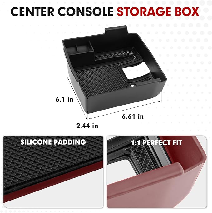Autorder Center Console Organizer for 2019-2026 Toyota Corolla/ 2022-2026 Corolla Cross Accessories Car Armrest Storage Box Middle Console Tray Container with Non-Slip Silicone Mats