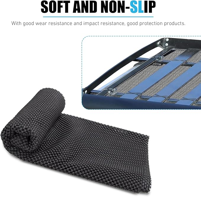 Car Roof Rack Pads, 47" x 39" Roof Cargo Bag Protective Mat/PVC Car Roof Storage Bag Protective Mat, Automotive Accessories for Most Cars (Black)