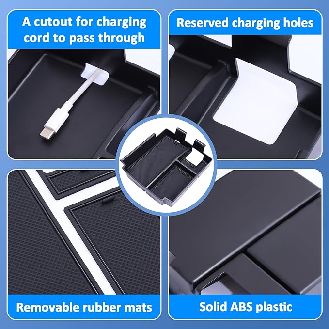 TOPINSTALL 2025+ Upgraded Tray Compatible with Ford Bronco 2025 2026 4-Door Automatic Transmission, Full Size Bronco Console Organizer (NOT for Manual & 2-Door & Sport Model)