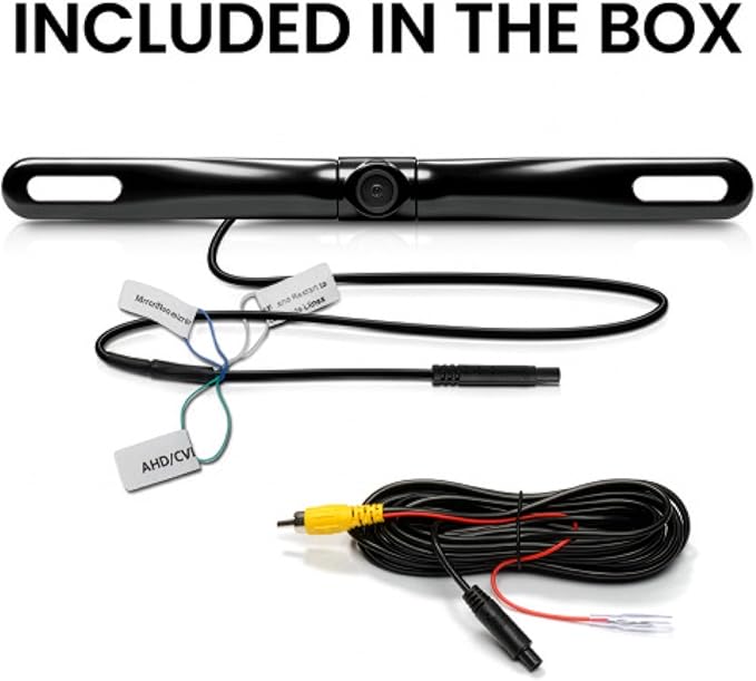 BOSS Audio Systems LPCB36 Car Truck Rearview Backup Reverse Camera - License Plate Mount, 170° Wide Angle Rear View Cam, Low Light Friendly