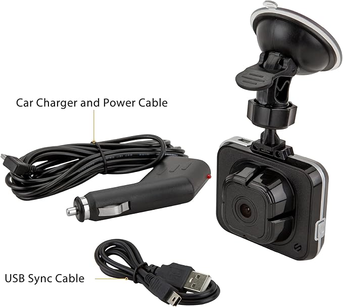 Scosche DDVRS0916G-SP 1080P Full HD Dash Cam with 2.2" Screen - Dash Camera DVR for Cars - Front View Dashcam Recorder with Enhanced Night Vision - 24/7 Parking Mode Car Security Video Surveillance