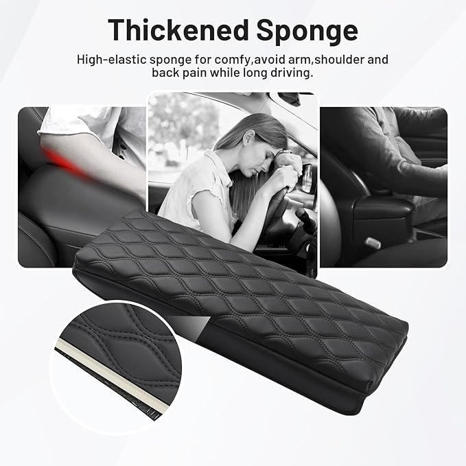 Autorder Center Console Cover for 2025-2026 Toyota Camry Accessories Armrest Cushion Cover Nappa Leather Middle Console Covers Camry Console Cushion Pad Anti-Scratch