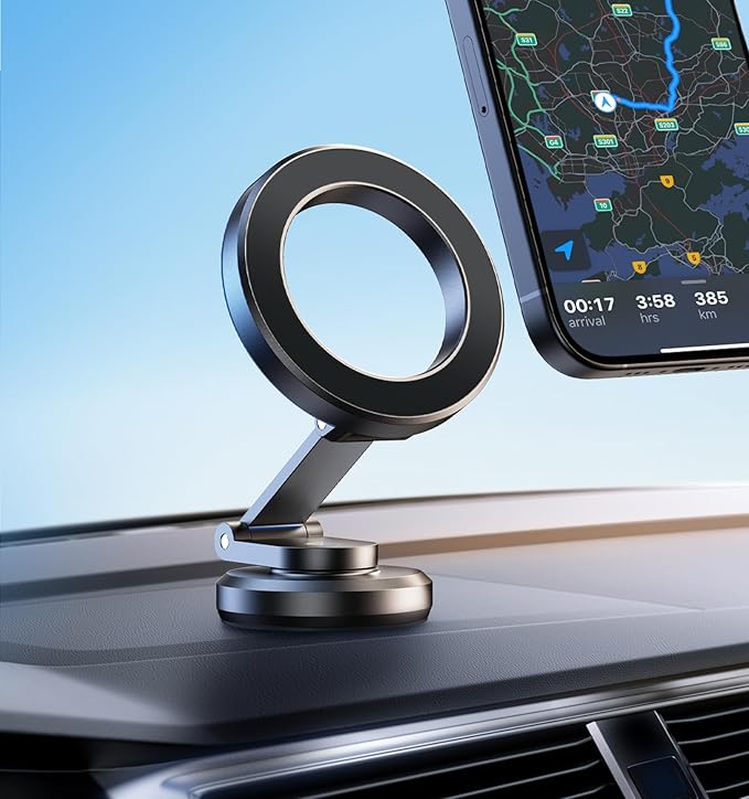JUHOO Phone Holder for Car Magnetic Rotatable and Retractable, Fits iPhone 15, 14, 13, 12, Pro, Mini, MagSafe Case