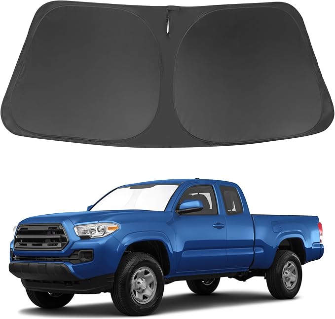 Windshield Sun Shade Compatible with 2016 2017 2018 2019 2020 2021 2022 2023 2024 2025 2026 Toyota Tacoma Accessories Foldable Sunshade Sun Blocker
