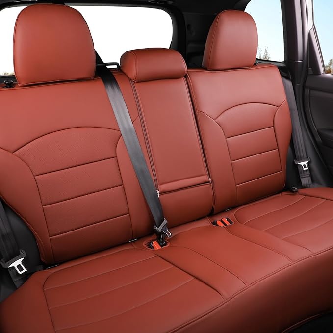 coverdream Forester Leather Seat Covers Full Set for 2025 2026 Subaru Forester Limited,Premium,Sport,Touring Fully Covered,Luxury Waterproof SUV Seat Cushion Car Seat Protector(Wine Red)