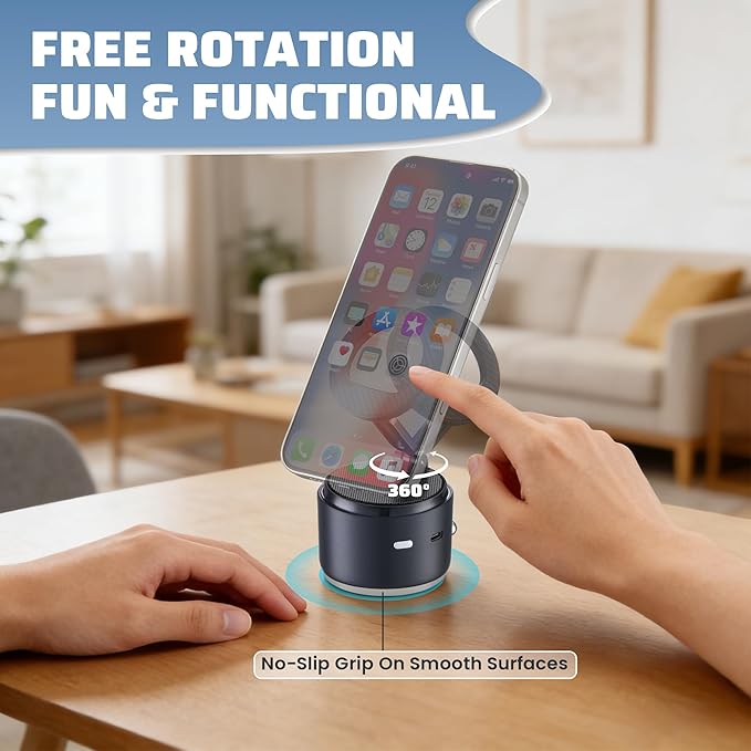 Car Phone Holder for Magsafe with Wireless Bluetooth Speaker, Cell Phone Stand HD Surround Sound Perfect for Home and Outdoors with Bluetooths Speakers for Desk Compatible with iPhone/Samsung Galaxy