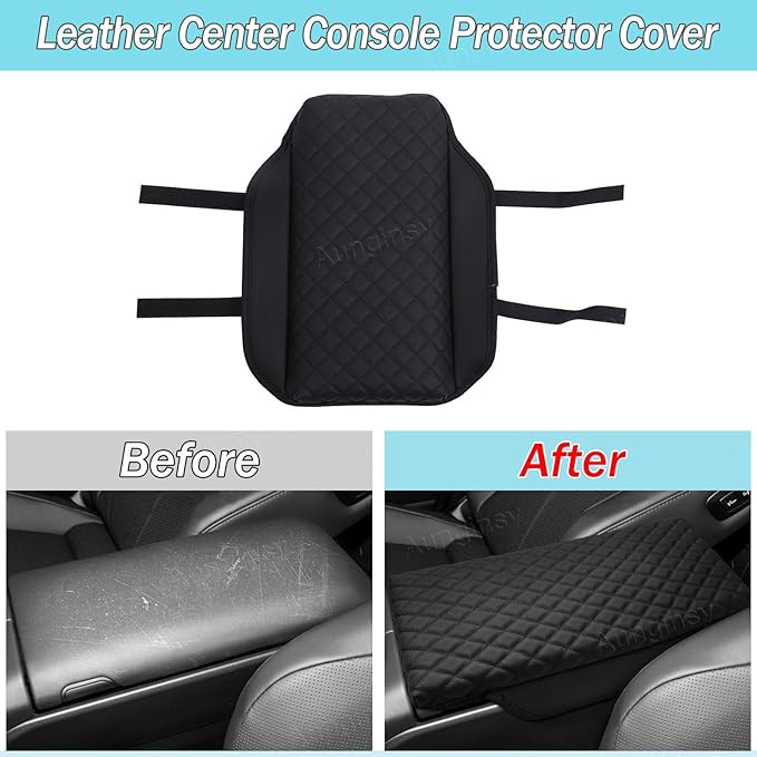 Aunginsy Leather Center Console Protector Cover Compatible with Toyota Crown Signia 2025/Crown 2023-2026, Car Center Console Armrest Seat Box Cover Cushion Lid Pad Waterproof Anti-Scratch Accessories