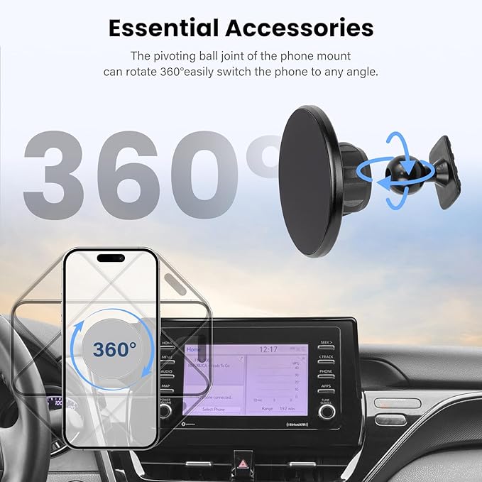 Car Phone Holder Fit for Toyota Camry 2021 2022 2023 2024 - for MagSafe Magnetic Cell Phone Mount for Camry Accessories 7 inch Touchscreen - Strong Magnets for iPhone (NOT FIT 9 inch)
