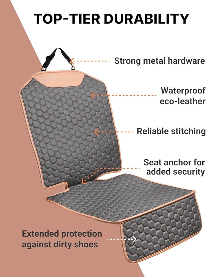Owleys Set Seat Back Organizer & Car Seat Protector Hexy Waterproof & Non-Slip Protector for Child Car Cushion for Leather and Fabric Seats (Hexy 2pcs)