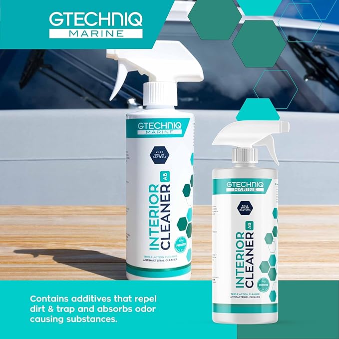 Gtechniq Marine Interior Cleaner for Boats, 17 fl oz | Effectively Removes and Repels Dirt and Grease, Traps and Absorbs Odors, Use on Any Hard or Soft Surface Including Leather, Alcantara and More