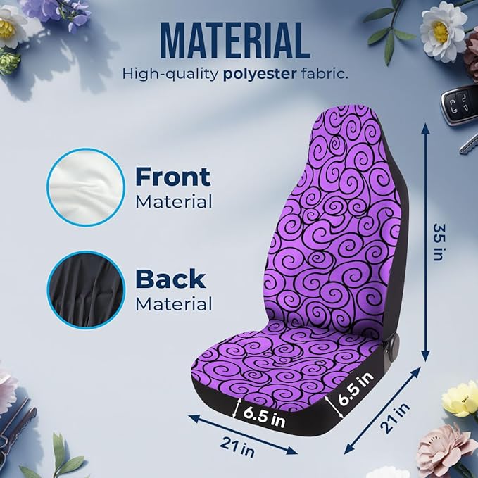 GENANY Power Fruit Car Seat Covers Set of 2, Breathable Front Seat Covers for Truck Sedan SUV, Anime Car Accessories, Anime Gift for Women Men